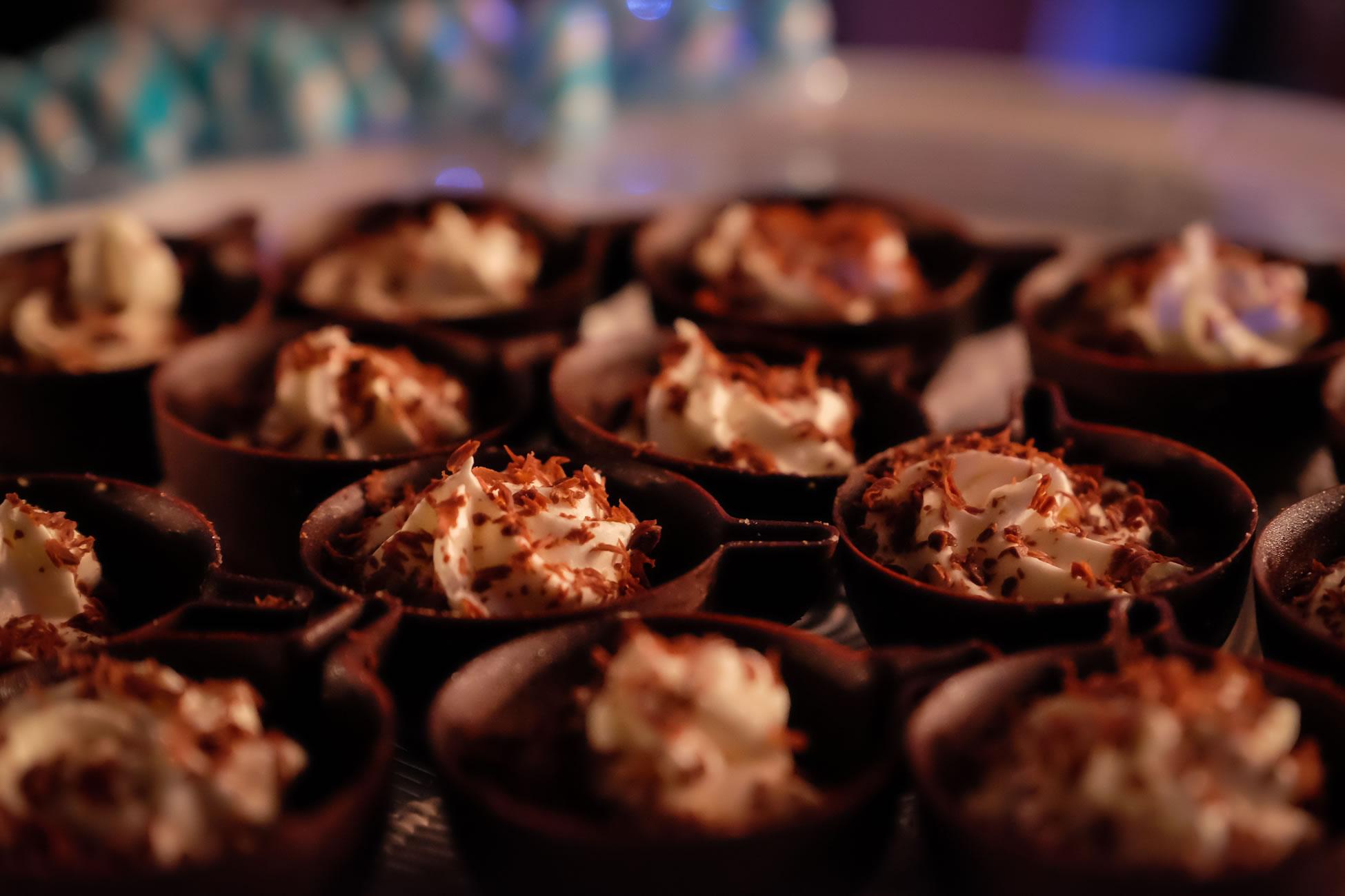 Chocolate pots and ice cream