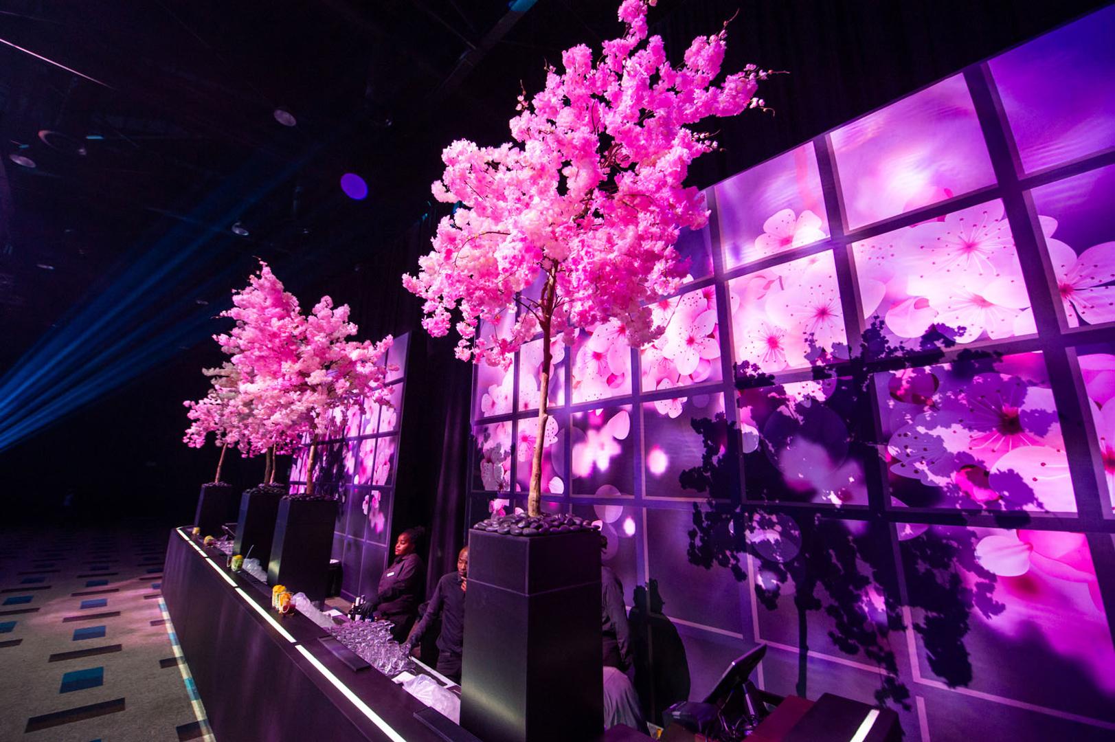Cherry blossom bar for a gala event