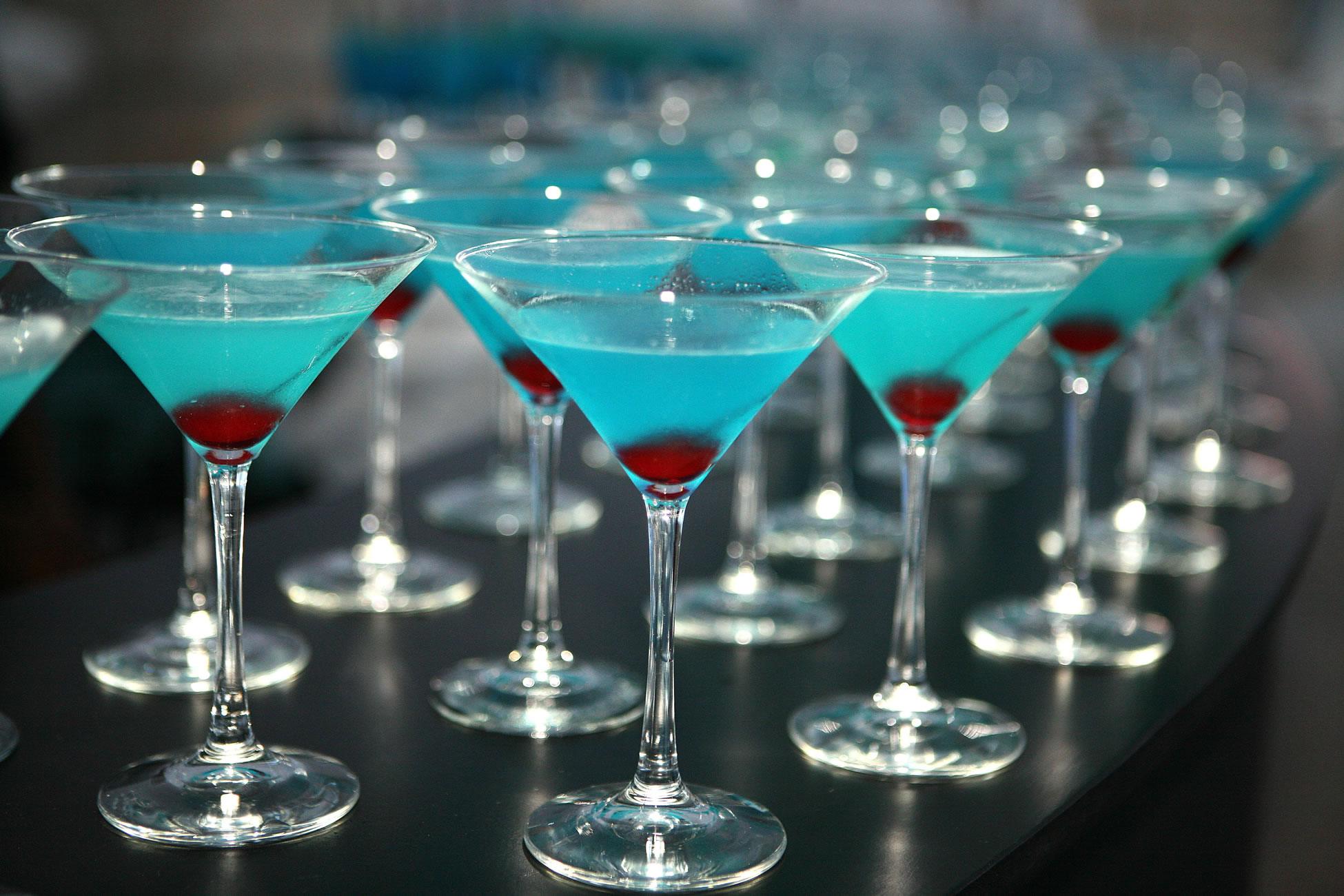 Opel Corsa colours carried through to the welcome drinks