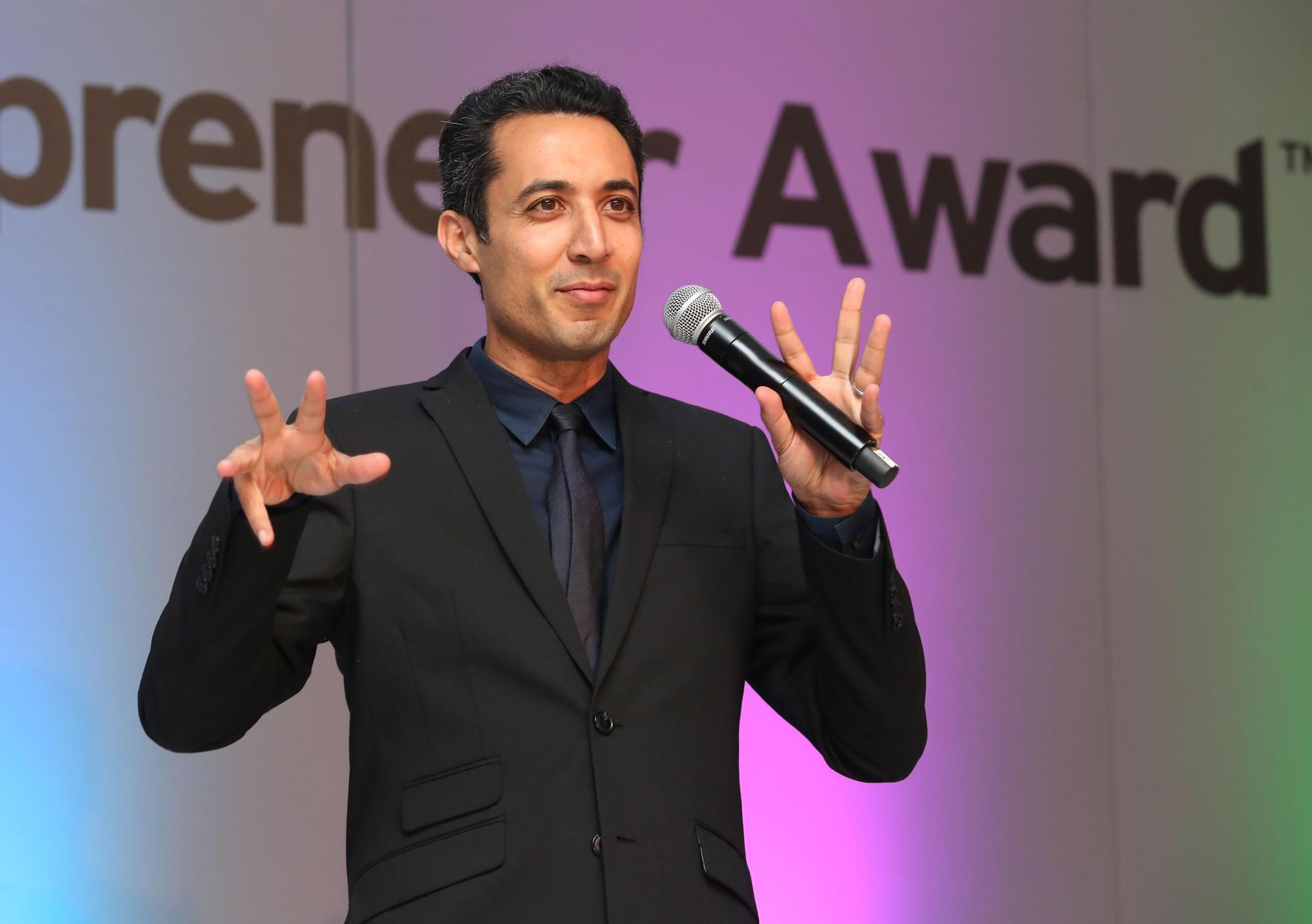 Riaad Moosa being his funny self at the EY Entrepreneur Awards